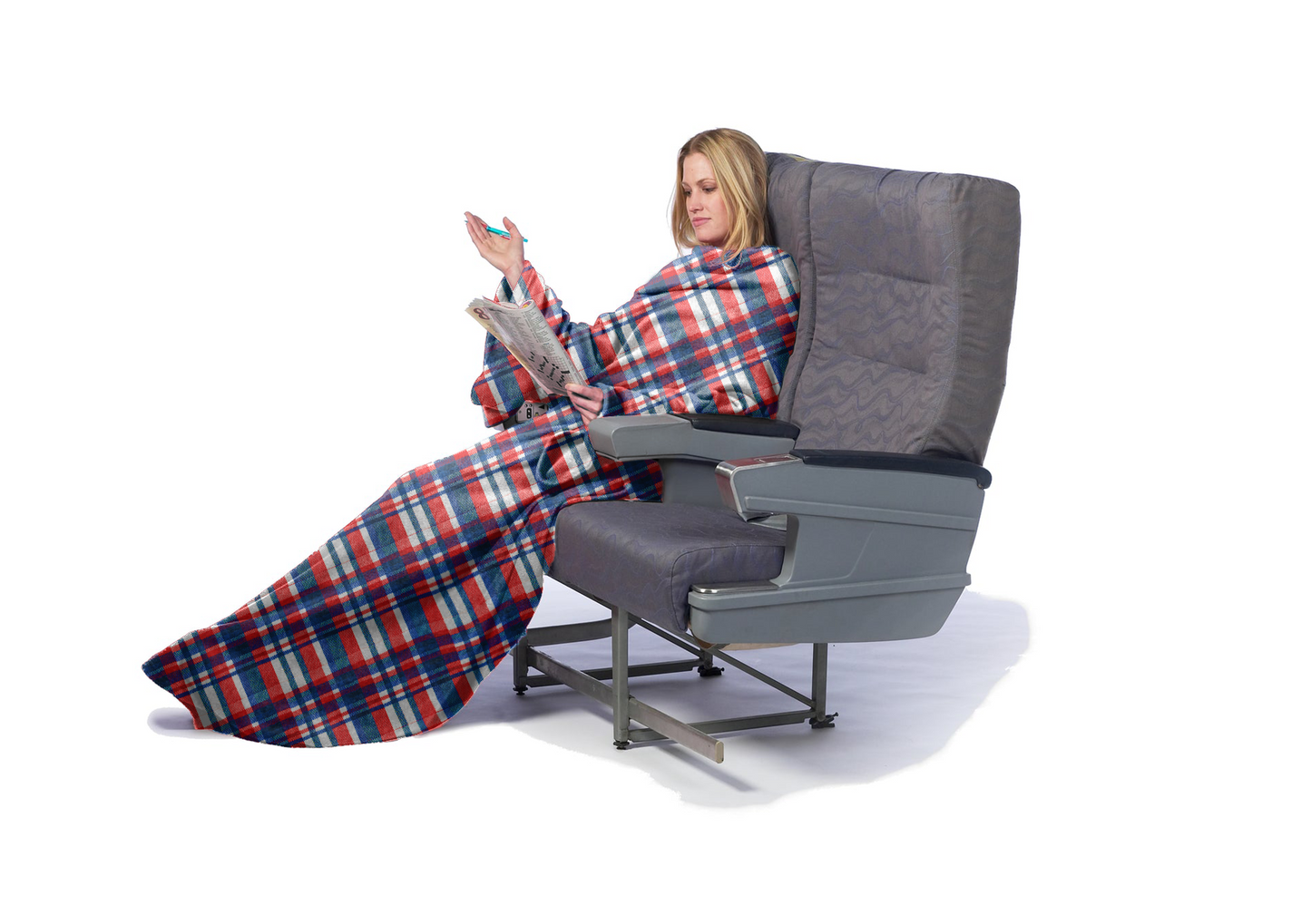 The Ultimate Slanket - White Plaid