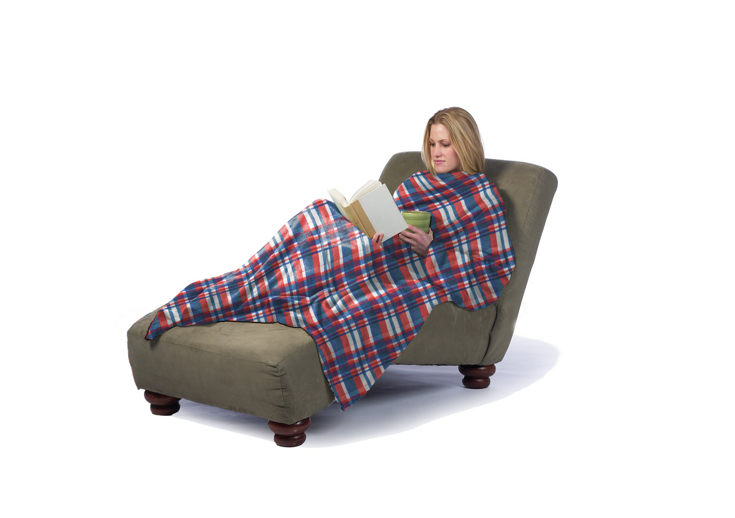 The Ultimate Slanket - White Plaid