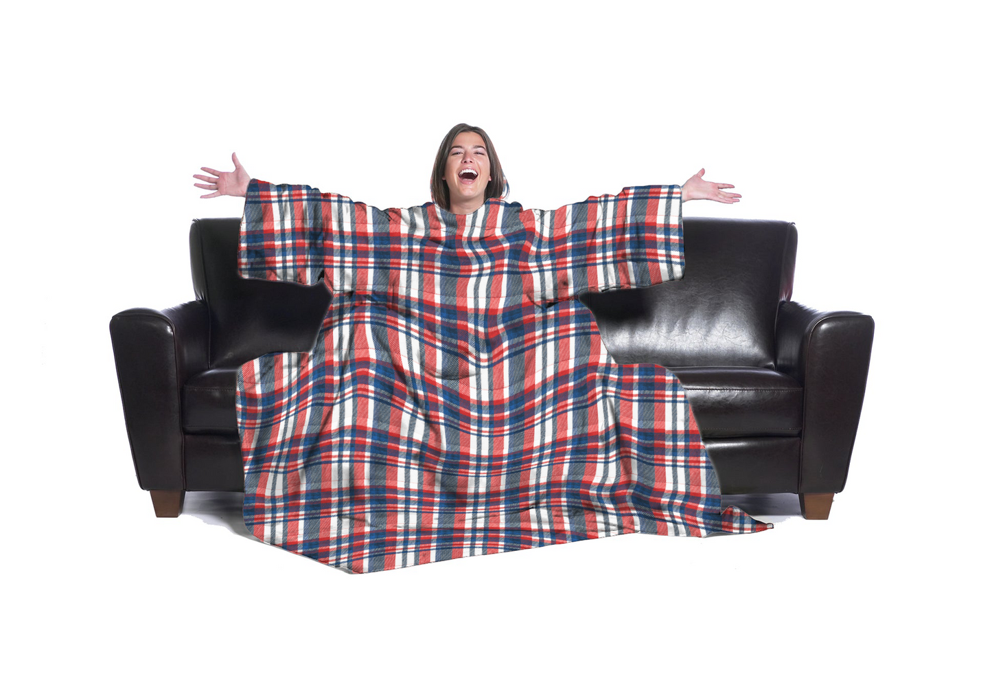 The Ultimate Slanket - White Plaid