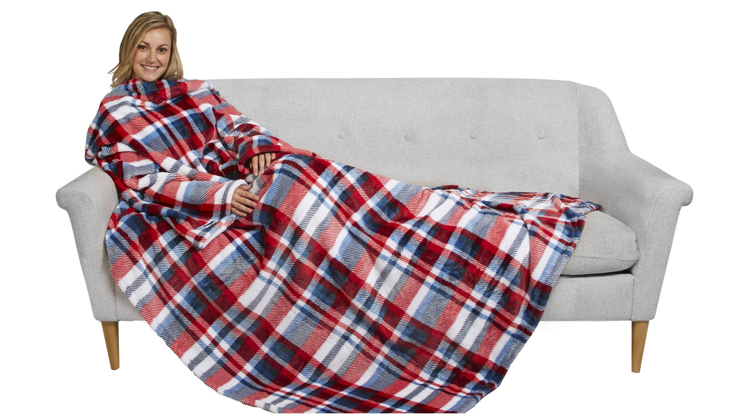 The Ultimate Slanket - White Plaid